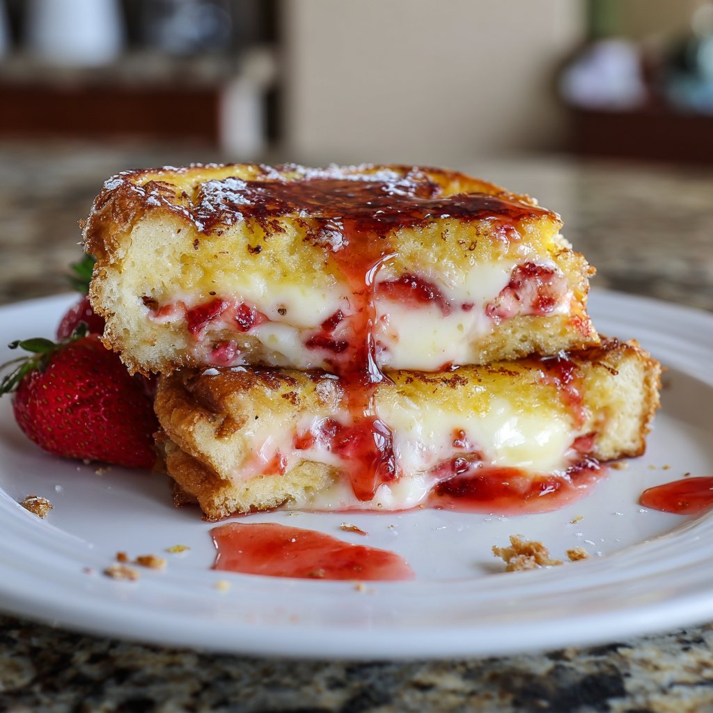 Strawberry Cream Cheese Stuffed French Toast