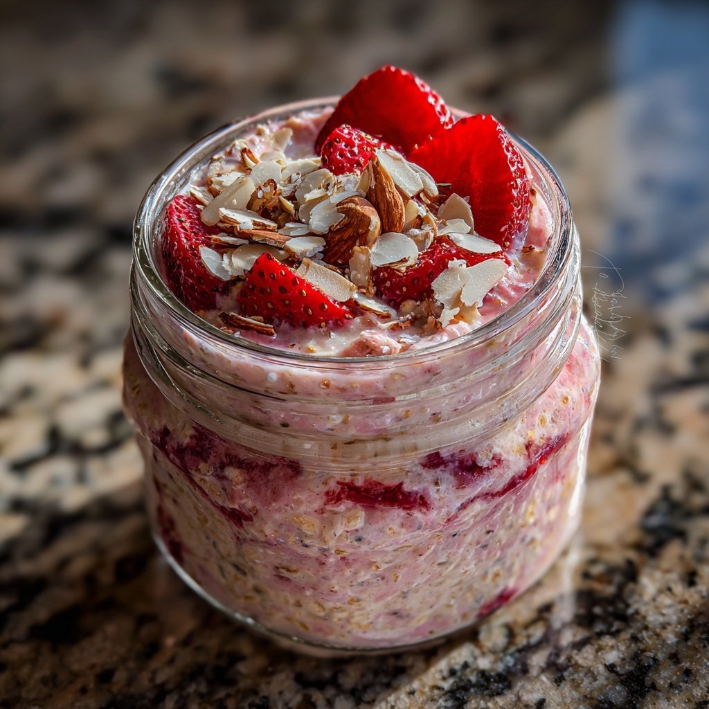 Strawberry Almond Overnight Oats
