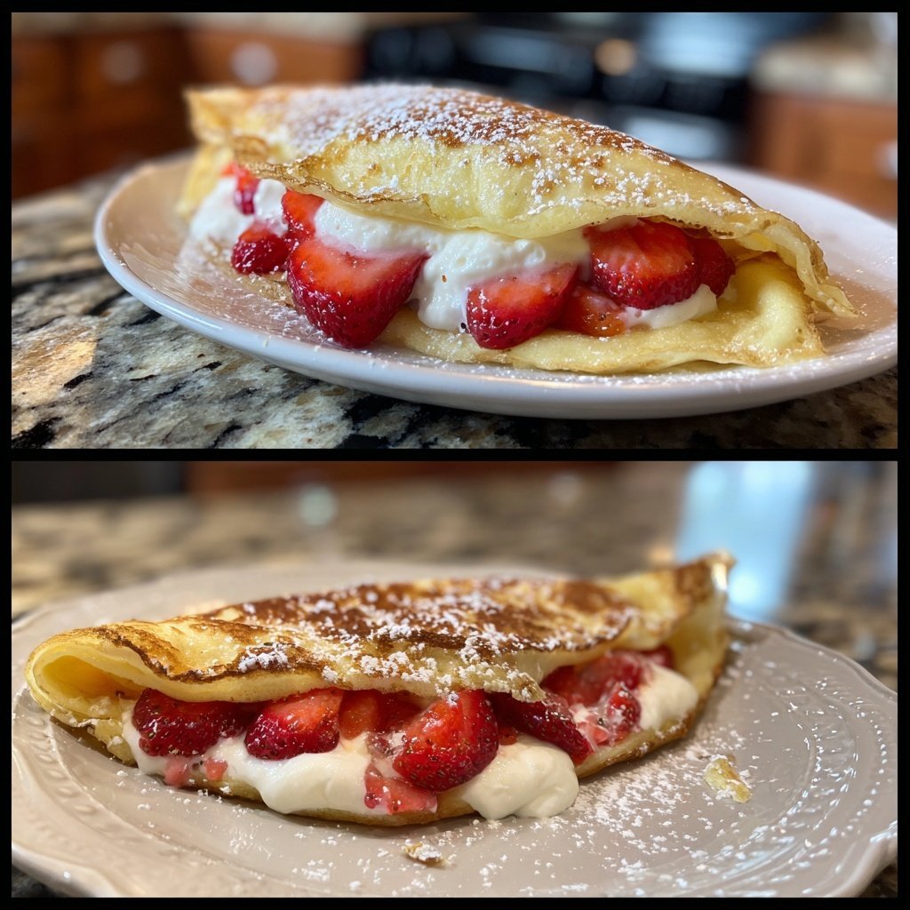 Lemon Ricotta Strawberry Crespelle